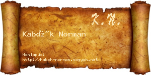 Kabók Norman névjegykártya